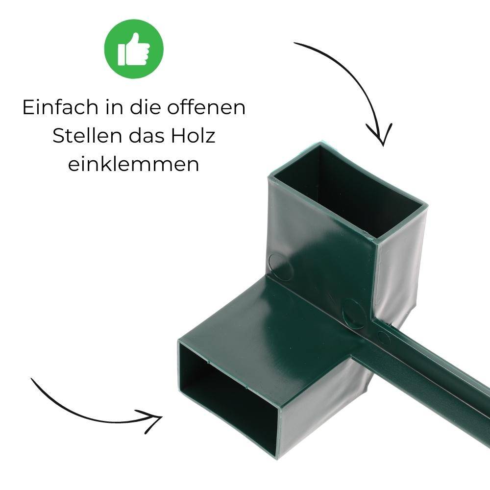 Eckverbindungen 4 Stück für Frühbeet selber bauen mit Holzlatten Beet Eckpfeiler Verbindungsstück Halter