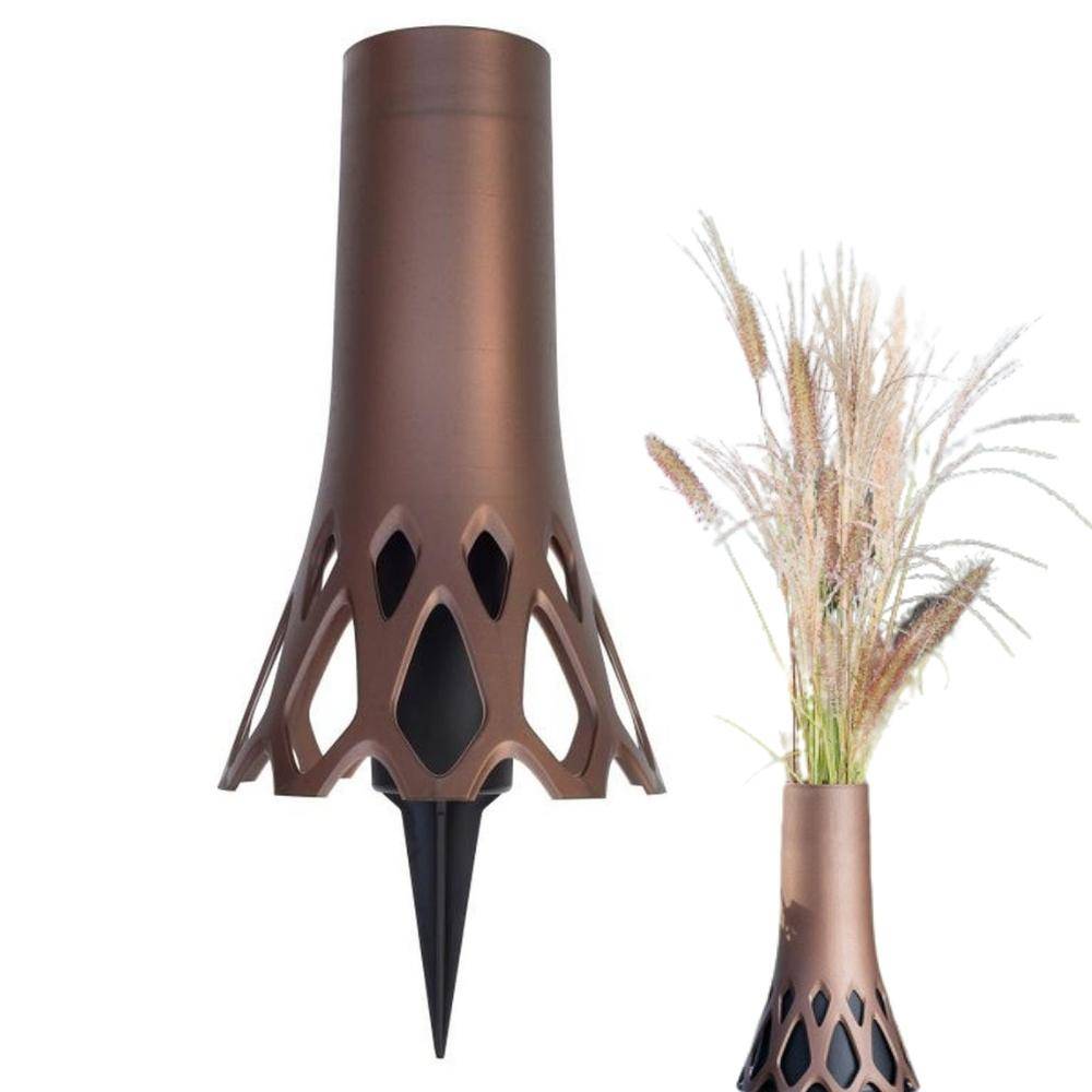 Grabvase Roseta mit Erdspieß bronze 1 L