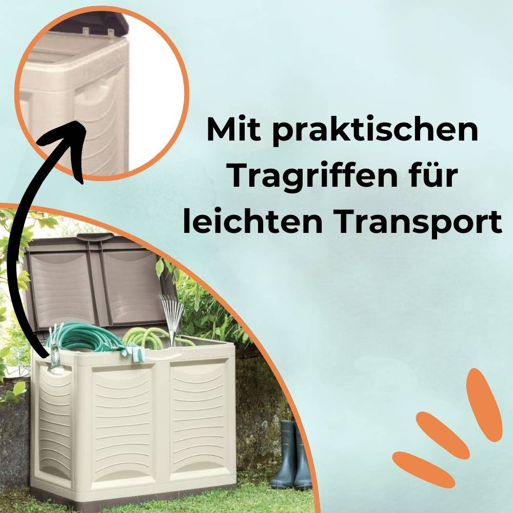 Gartenbox Auflagenbox Wasserdicht Box für Gartenauflagen Balkon Aufbewahrungsbox Garten Kissenbox Outdoor Gartentruhe Wetterfest 220 L