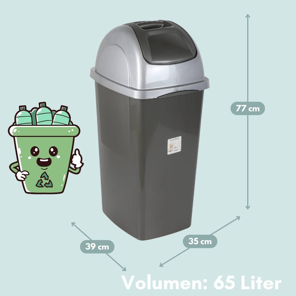 Mülleimer Schwingdeckel Mülleimer Küche 65 L Groß Schwingeimer Mülltrenner Abfalleimer Küche Mülleimer mit Deckel Küchenabfalleimer