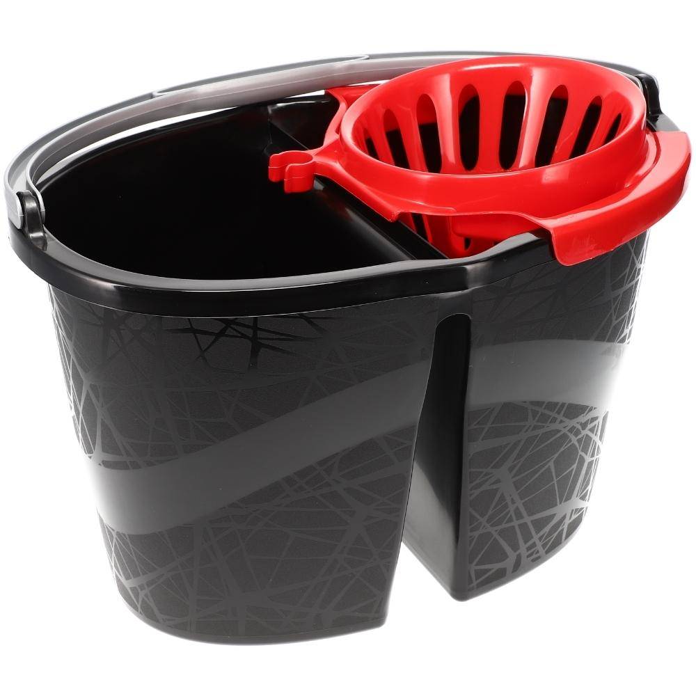 Wischeimer 18 L Putzeimer mit Presse Zweikammer Zweigeteilter Eimer Auswringer