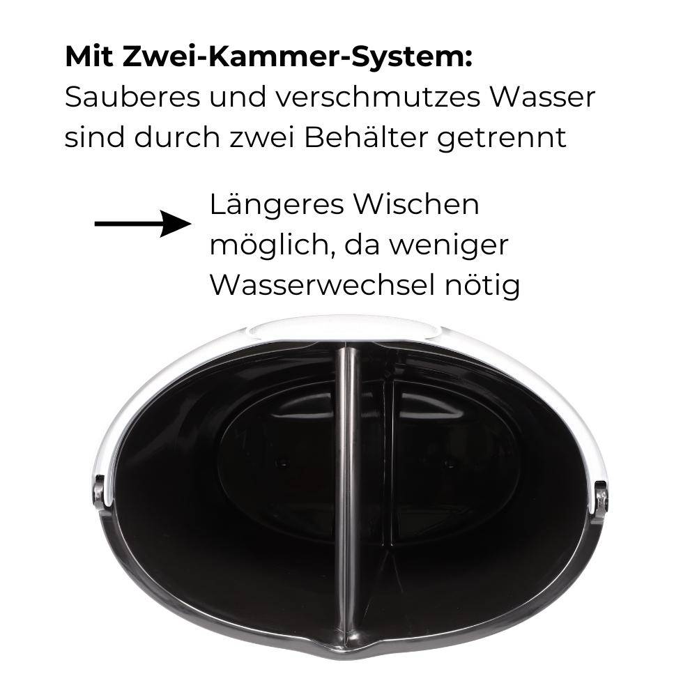 Wischeimer 18 L Putzeimer mit Presse Zweikammer Zweigeteilter Eimer Auswringer
