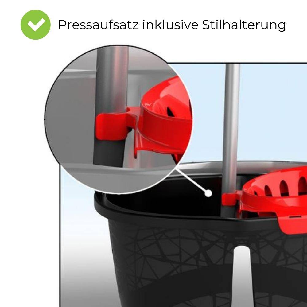 Wischeimer 18 L Putzeimer mit Presse Zweikammer Zweigeteilter Eimer Auswringer