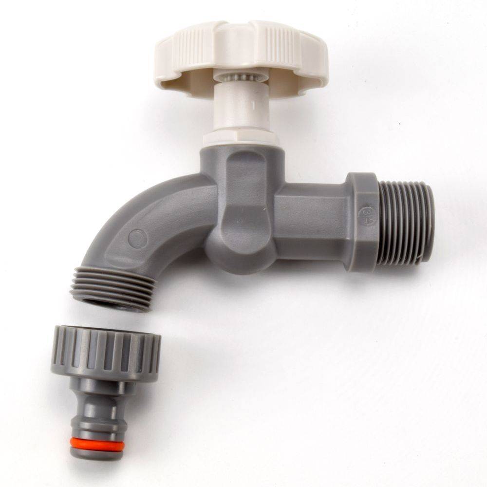 Wasserhahn Kunststoff 3/4" Wandanschluss, 3/4" Wasserauslauf