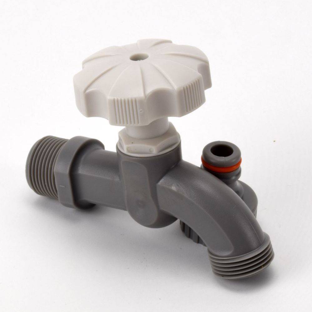 Wasserhahn Kunststoff 3/4" Wandanschluss, 3/4" Wasserauslauf