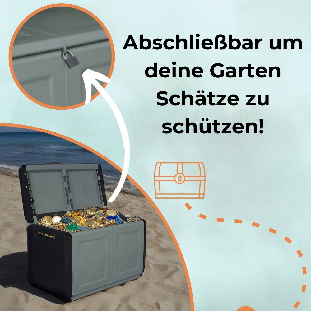 Gartenbox Auflagenbox Box für Gartenauflagen Terrasse Aufbewahrungsbox Garten Kissenbox Outdoor Gartentruhe XL Wetterfest 290 L