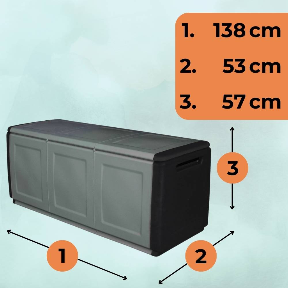 Gartenbox Auflagenbox Box für Gartenauflagen Terrasse Aufbewahrungsbox Garten Kissenbox Outdoor Gartentruhe XXL Wetterfest 410 L