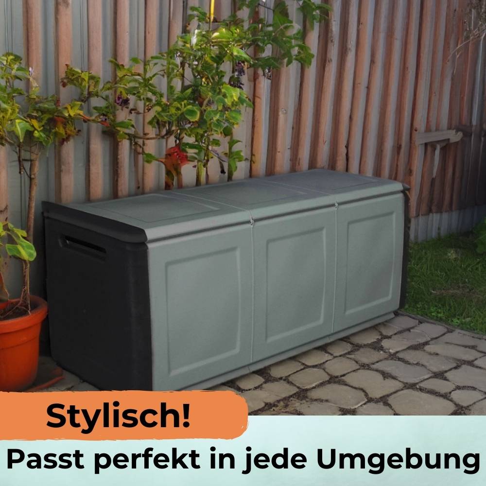 Gartenbox Auflagenbox Box für Gartenauflagen Terrasse Aufbewahrungsbox Garten Kissenbox Outdoor Gartentruhe XXL Wetterfest 410 L