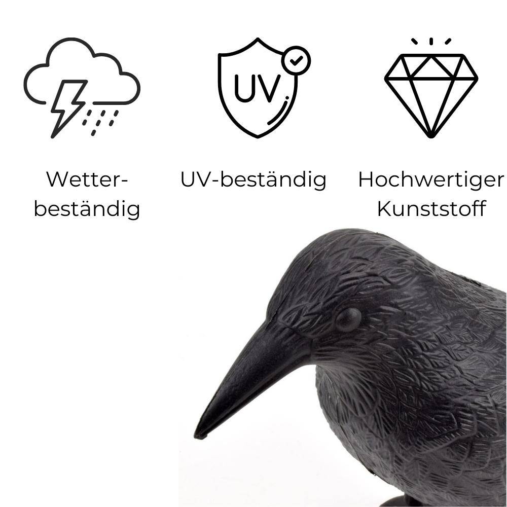 Vogelschreck Taubenschreck stehend Krähe Rabe Vogel Tauben Abwehr Vogelscheuche