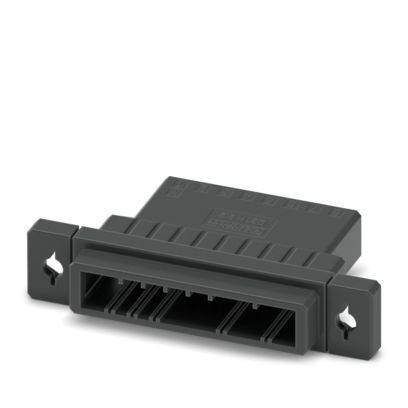 Ein rechteckiger Elektrostecker aus Metall und Kunststoff mit mehreren Stiften, entwickelt für die Kompatibilität mit industriellen Steuerungssystemen.
