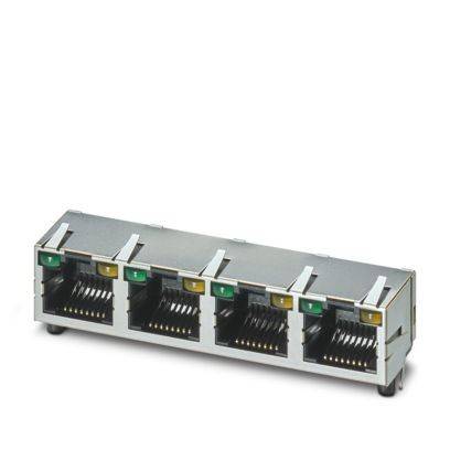 Ein grau-oranges elektrisches Steckterminal mit vier Anschlüssen zur Verdrahtung, das häufig in elektrischen Systemen verwendet wird.