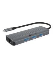 ICY BOX IB-DK4034a-CPD, 6 in 1 docking station, HDMI 4K60Hz, 3× USB-A USB 3.2 Gen1 5 Gbps, 1×RJ45 1Gbit/s, 1×USB-C für PD3.0 100W, Kabelgebunden,