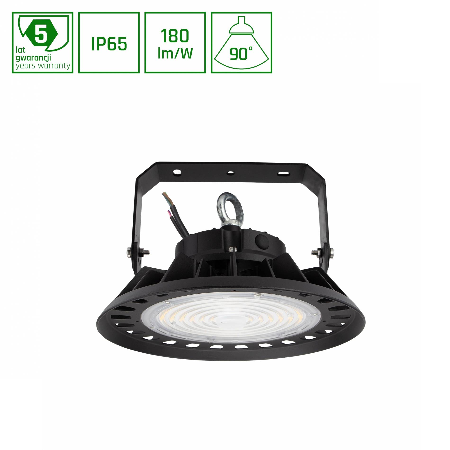 Spectrum LED PLATEO 3 HIGH BAY 100W Hallenleuchte 18000lm schwarz 90° 230V IP65 IK08 Neutralweiß 4000K DALI