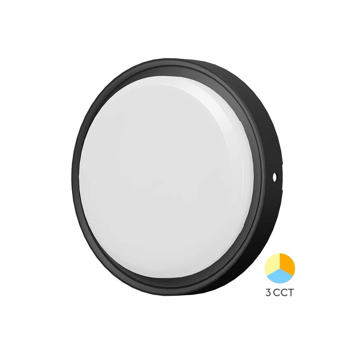 LED Außenbeleuchtung 18W Rund IP65 CCT 3 Farbstufen Schwarz