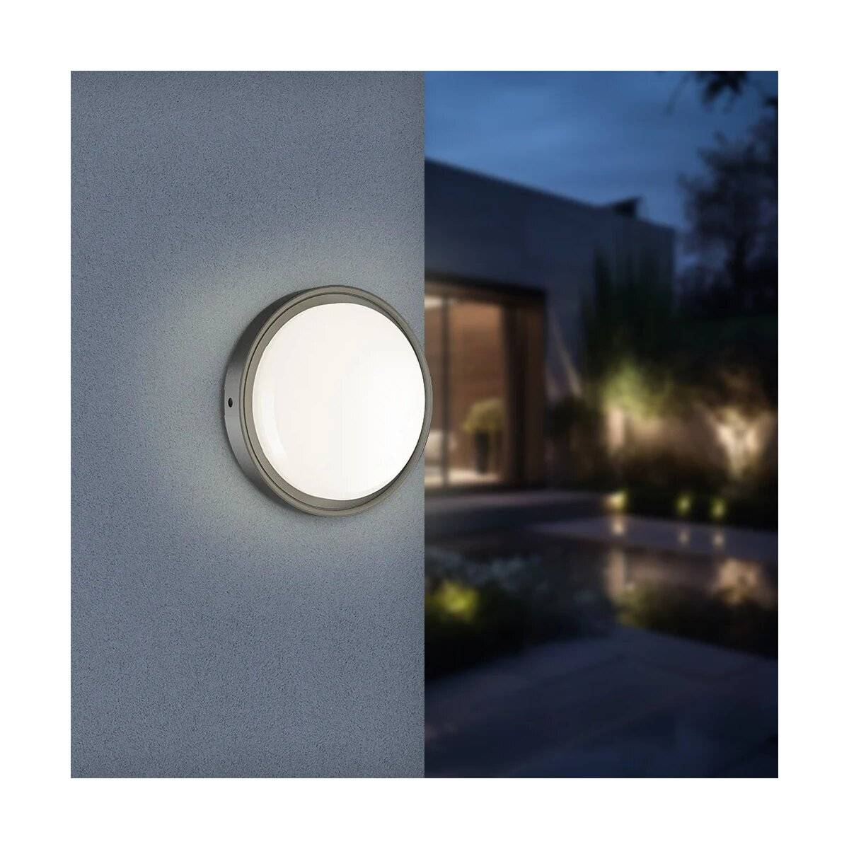 LED Außenbeleuchtung 18W Rund IP65 CCT 3 Farbstufen Schwarz