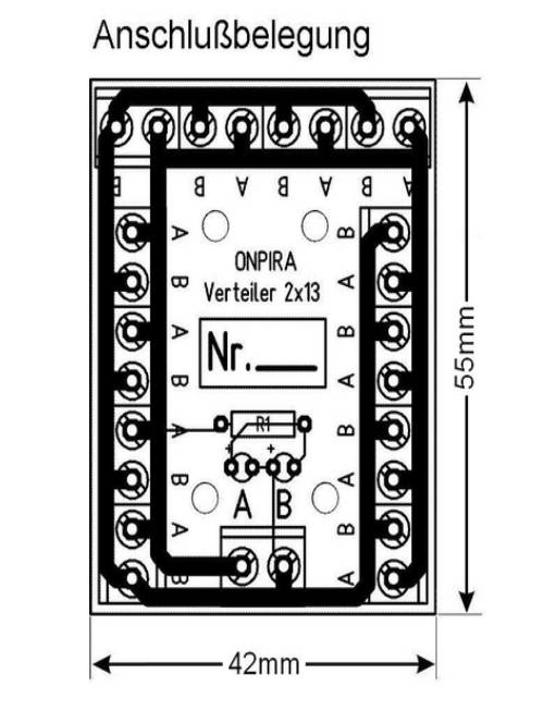 V2x13 Stromverteiler Verteiler Platine 8A belastbar Modellbau Gleich- und Wechselstrom