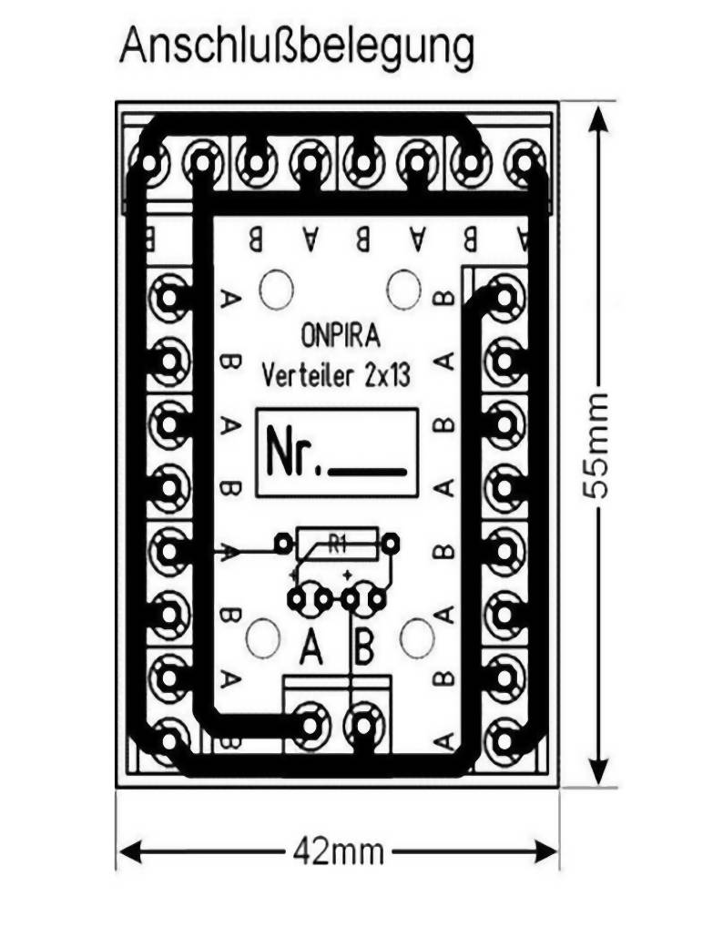 V2x13 Stromverteiler Verteiler Platine 8A belastbar Modellbau Gleich- und Wechselstrom