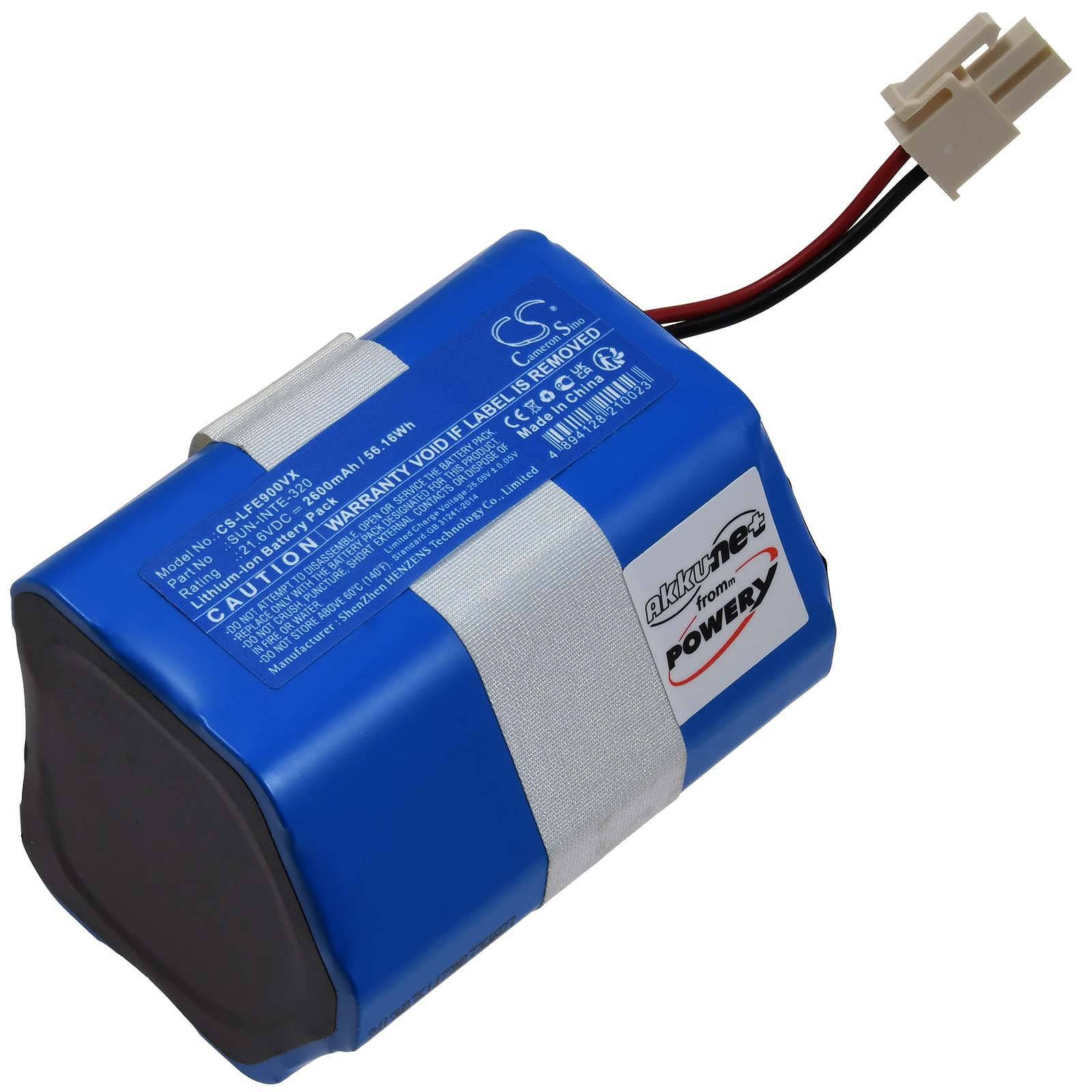 Powery Akku passend für Saugroboter iLife V9e Typ SUN-INTE-320, 21,6V, Li-Ion