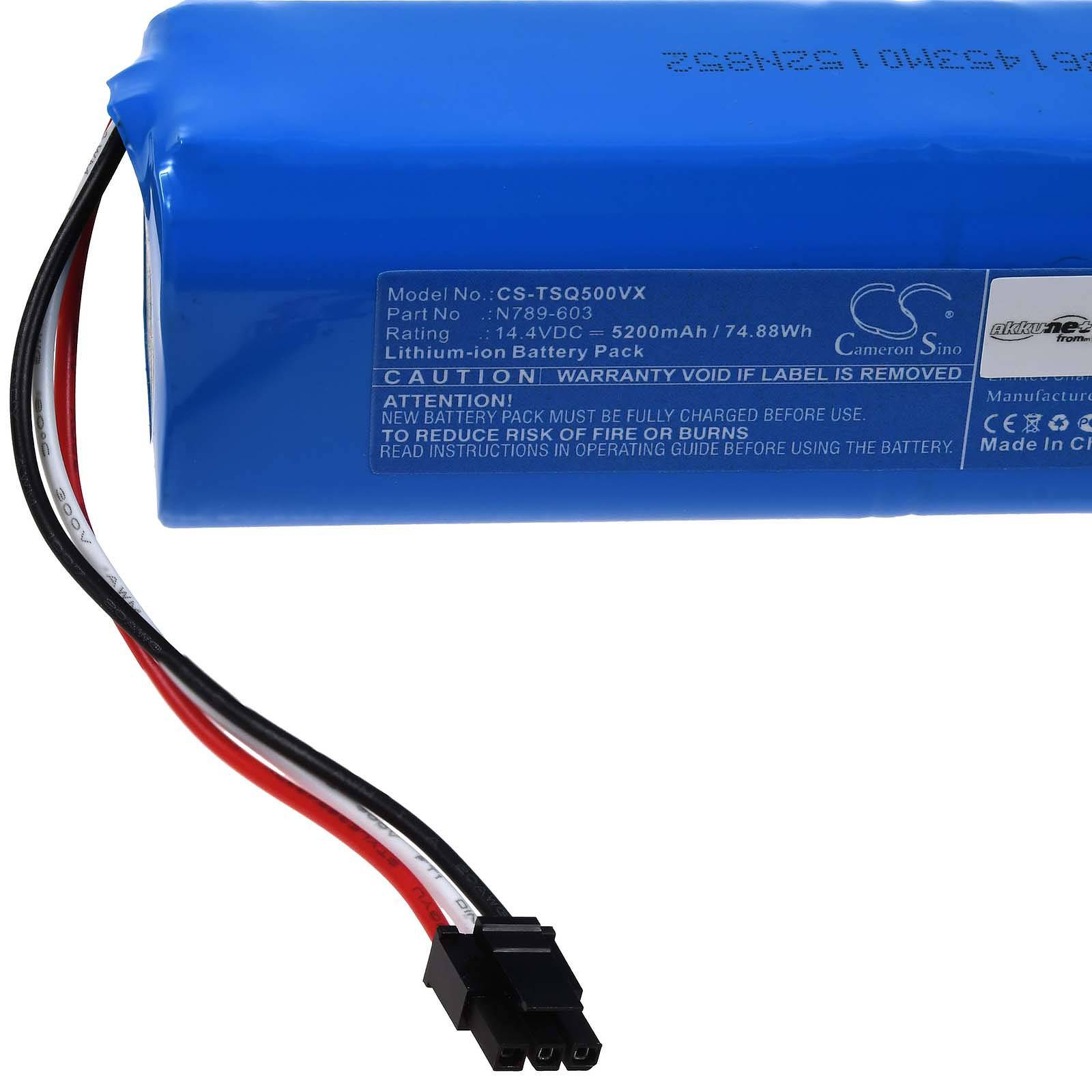 Powery Akku passend für Saugroboter Tesla RoboStar iQ500 iQ600 Typ N789-603, 14,4V, Li-Ion