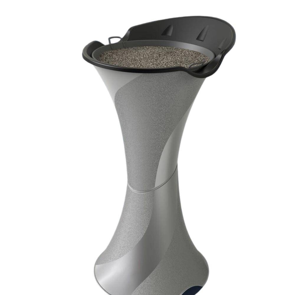 Standaschenbecher für Draußen Aschenbecher Outdoor Aschenbecher für Draussen stehend mit Sand Stand Aschenbecher Aussen silber