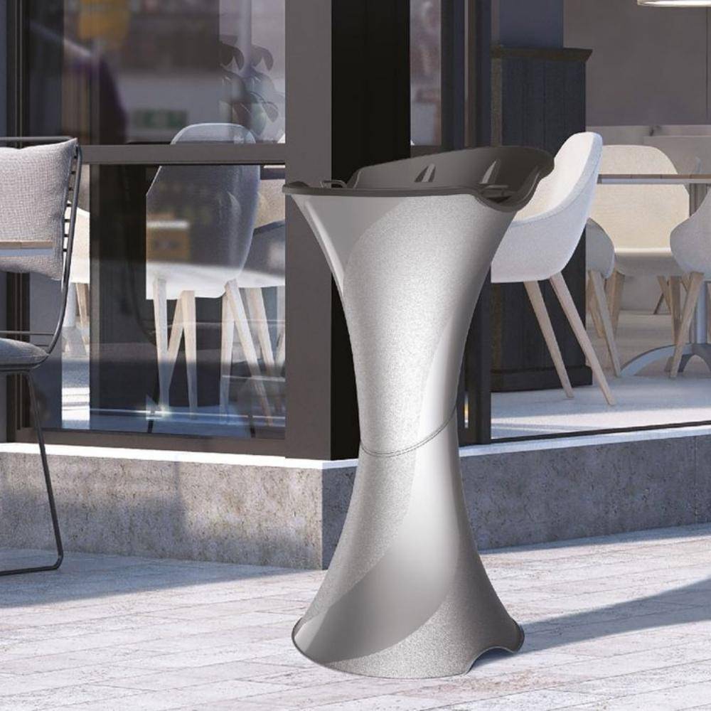 Standaschenbecher für Draußen Aschenbecher Outdoor Aschenbecher für Draussen stehend mit Sand Stand Aschenbecher Aussen silber