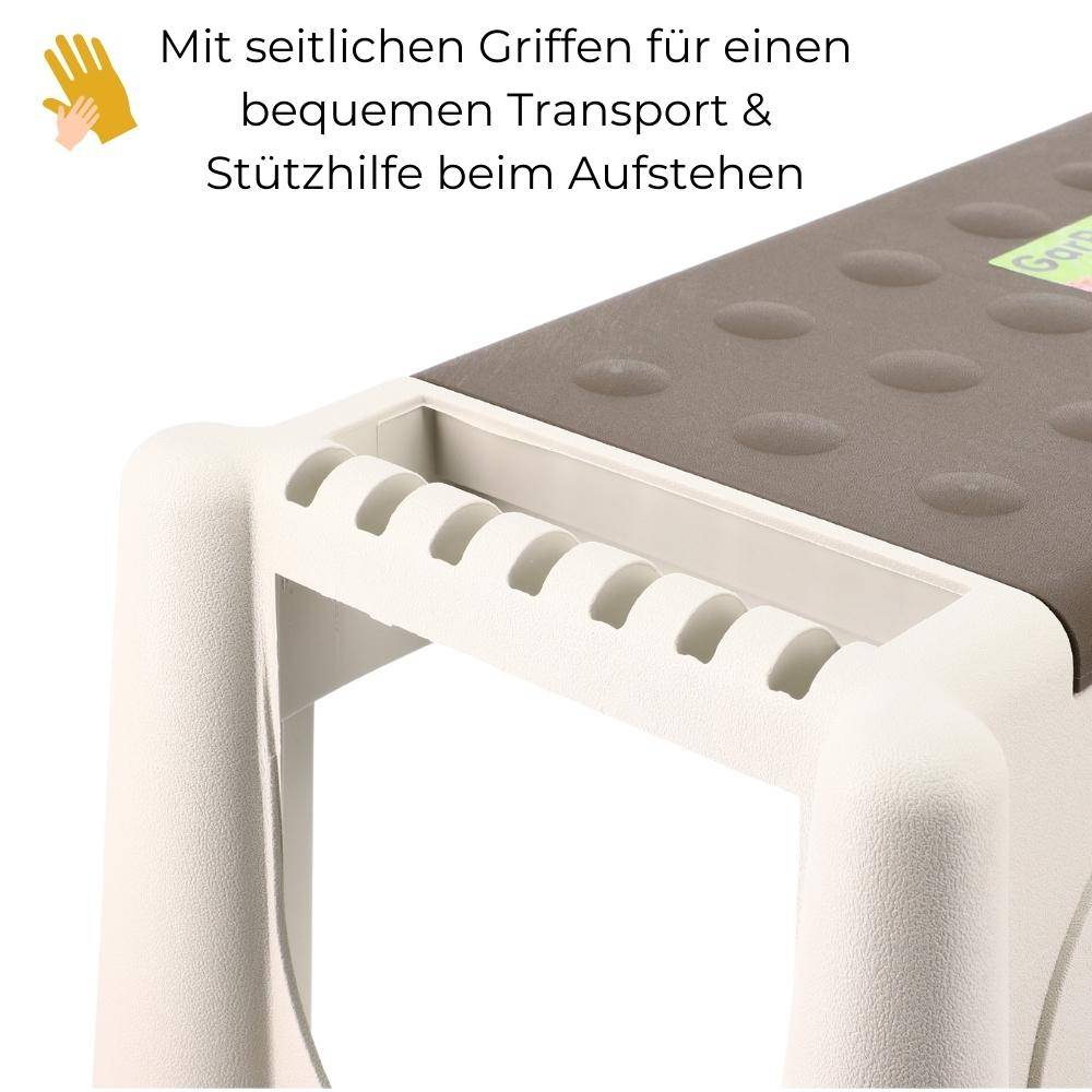 2in1 Hocker Kniekissen Kniebank Garten Bank Sitzhocker Gartenkniebank Stauraum