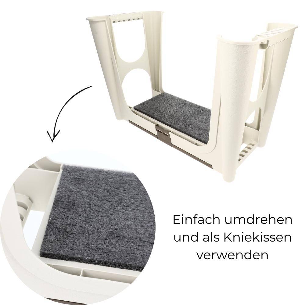 2in1 Hocker Kniekissen Kniebank Garten Bank Sitzhocker Gartenkniebank Stauraum