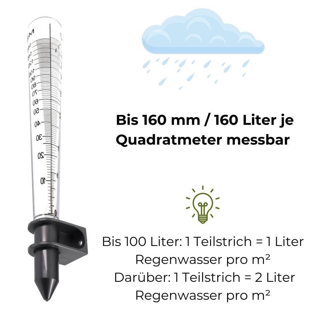 Regenmesser Erdspieß Halterung Niederschlagsmesser Regen Wasser Mengen Messer