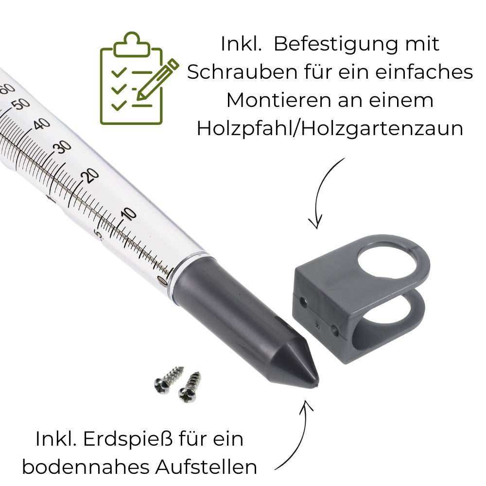Regenmesser Erdspieß Halterung Niederschlagsmesser Regen Wasser Mengen Messer
