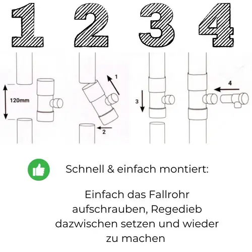 Regendieb Fallrohr Hahn Regensammler Regenwassersammler Wasserdieb 100 mm Regendieb Fallrohr Hahn Regensammler Regenwassersammler Wasserdieb 100 mm