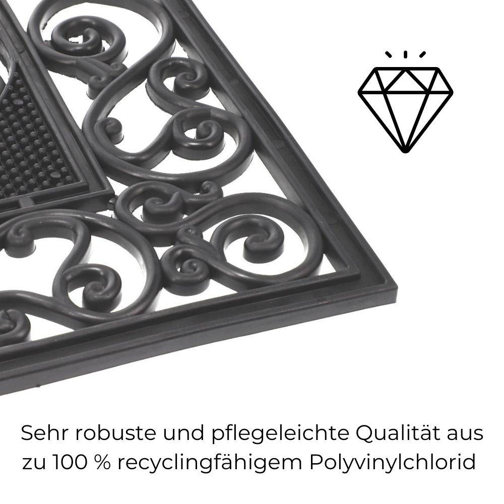 Fußmatte Haustür Schmutzfangmatte Türmatte Fußabstreifer Outdoor außen Gummi