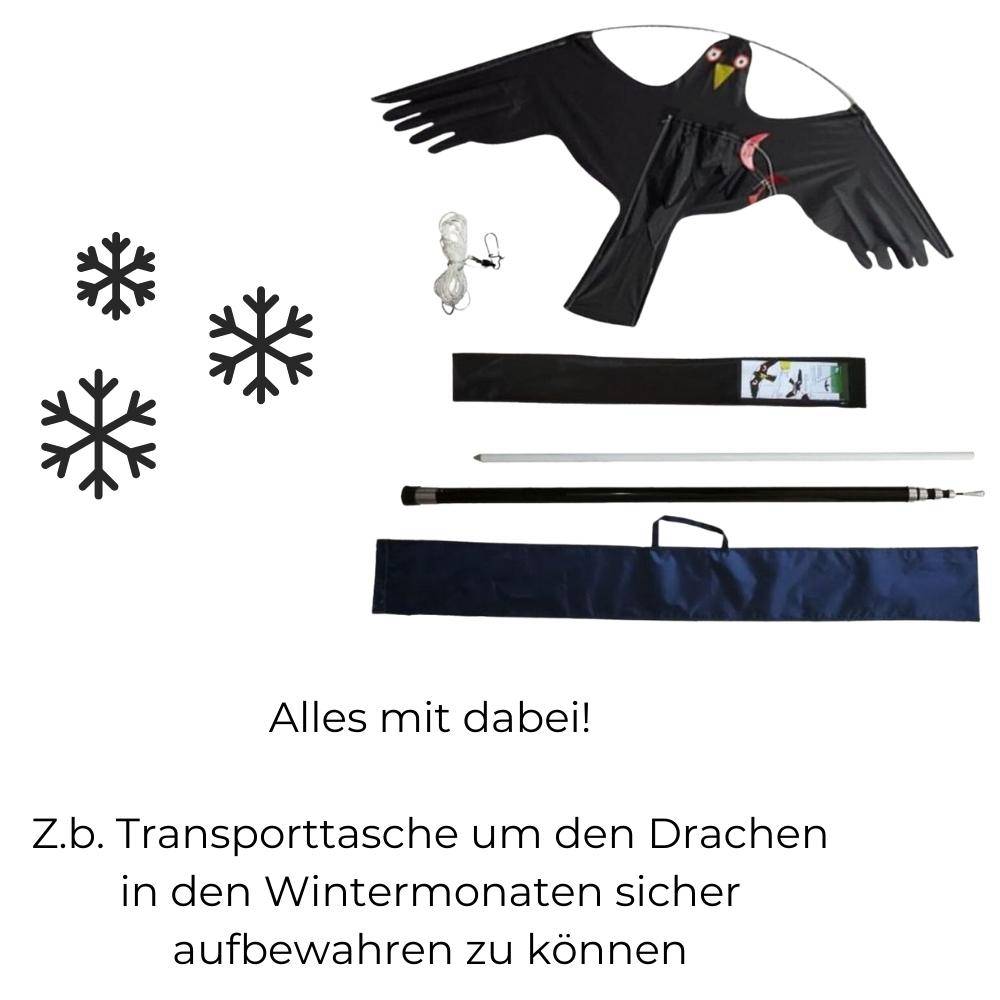 Vogelscheuche 6 Meter Garten Black Hawk Vogelabwehr Vogelschreck Drachen Adler Taubenabwehr Spatzenabwehr