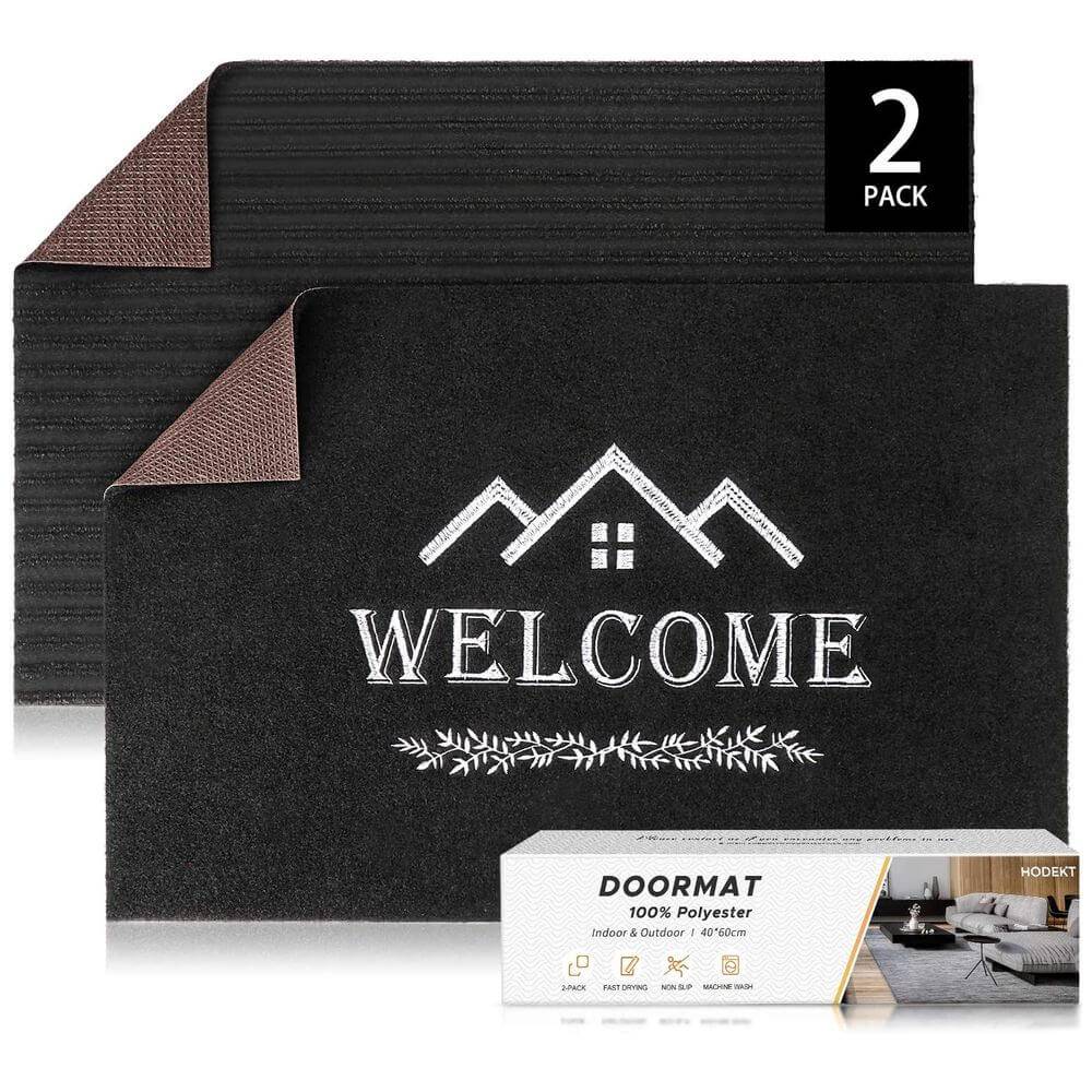 Fußmatte 2er Set Indoor Outdoor Haustür Schmutzfangmatte Türmatte Fußabstreifer