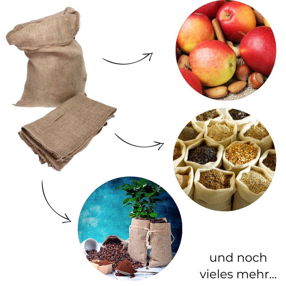 Jutesack Kartoffelsack Pflanzsack Jute Säcke Getreidesack Nuss Sack Apfelsack Pflanzenschutz 85x50 cm 6 Stück