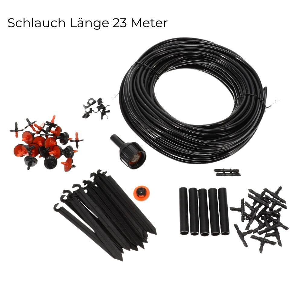 Bewässerungssystem Bewässerungsset 23 m Hochbeet Tropfbewässerung Bewässerung Garten Balkon Tröpfchenbewässerung Tropfschlauch