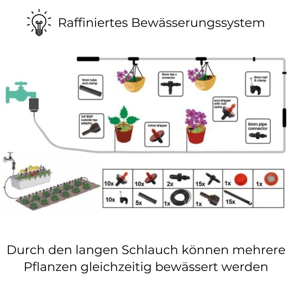 Bewässerungssystem Bewässerungsset 23 m Hochbeet Tropfbewässerung Bewässerung Garten Balkon Tröpfchenbewässerung Tropfschlauch