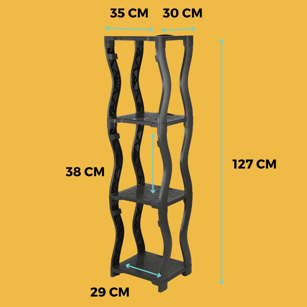 Regal für Mülleimer Set 3 und 4 Steckregal Kunststoff Haushaltsregal Kellerregal Lagerregal Garagenregal Küchenregal Keller