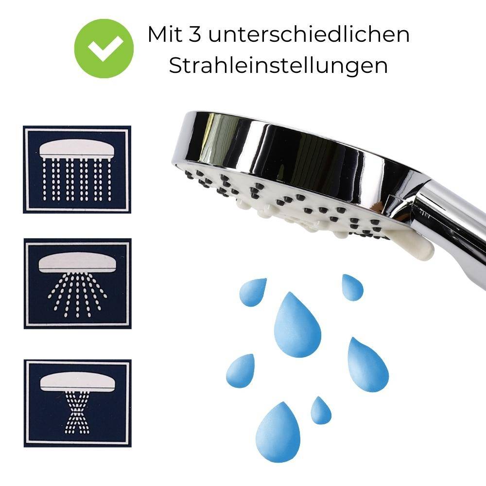 Duschkopf 3 Funktion Duschbrause Handbrause Wassersparender Brausekopf Antikalk