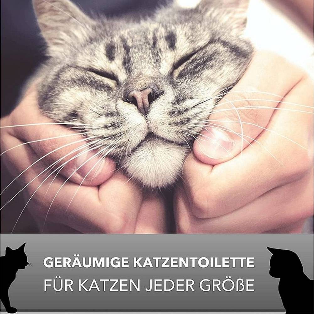 2x Katzentoilette XXL 60 cm Rattan Optik 2 Stück Dopplepack Katzenklo Katzen Schalen Toilette WC Rand