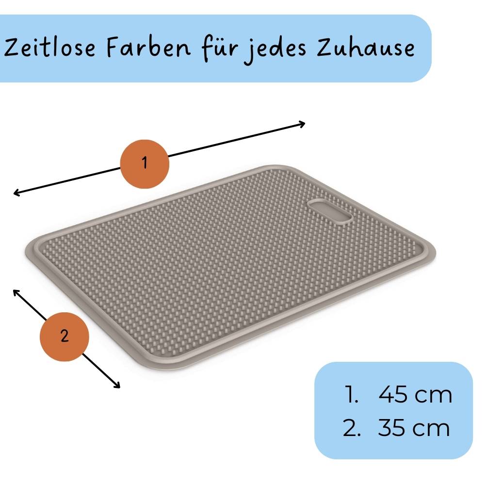 2x Katzenklo Matte Katzenstreu Katzentoilette Vorleger Katzenstreumatte Auffangmatte Grau Vorlegematte Doppelpack Sparpaket