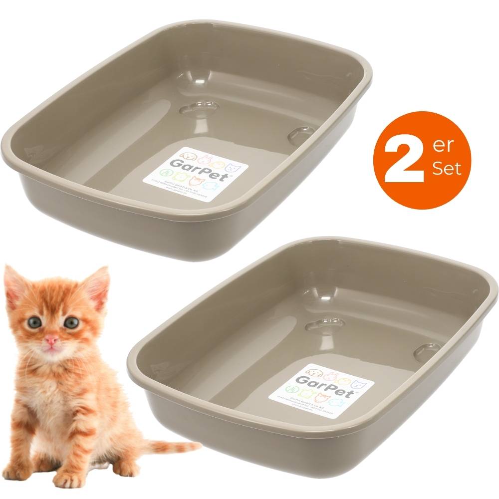 2x Katzenklo Kaninchen Toilette Kitten Katzentoilette ohne Deckel Katzen Schalentoilette Hasen Klo Toilette Zubehör Doppelpack Sparpaket