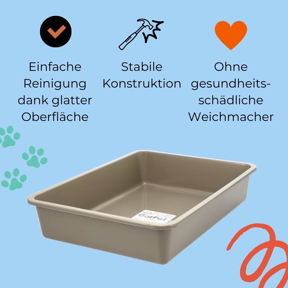 2x Katzenklo Katzentoilette offen ohne Deckel Katzen Schalentoilette Klo Toilette Zubehör Doppelpack Sparpaket