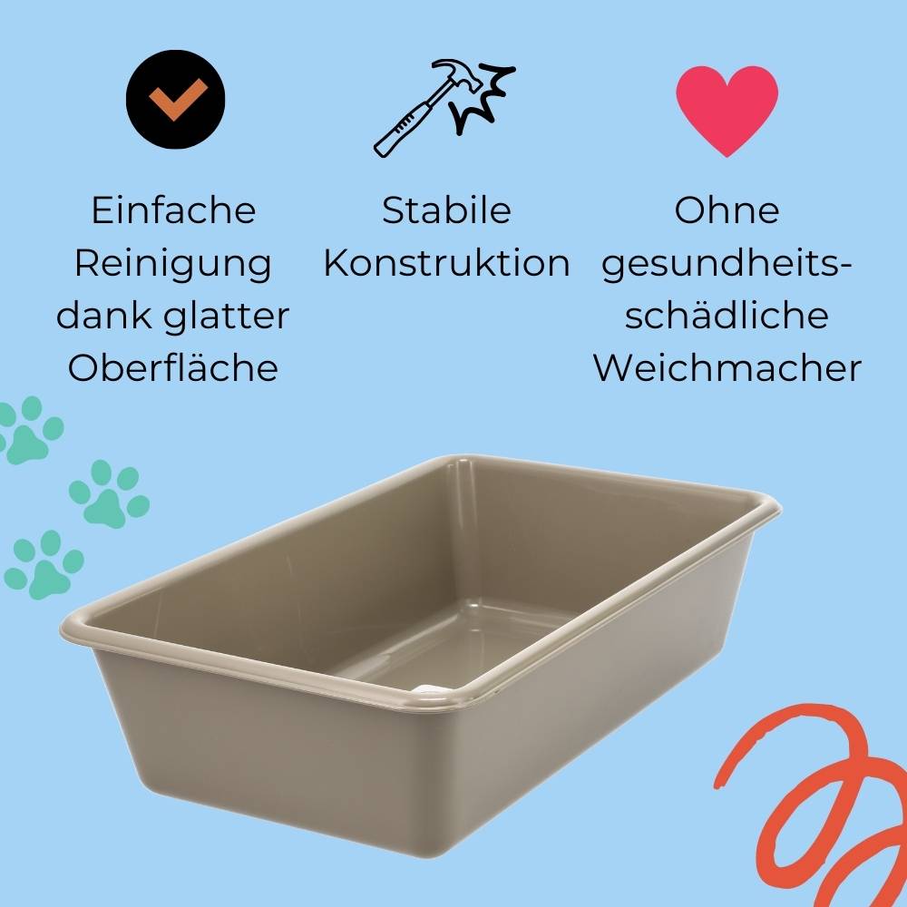 2x Katzenklo Katzentoilette offen Kitten ohne Deckel Katzen Schalentoilette Klo Toilette Zubehör Doppelpack Sparpaket