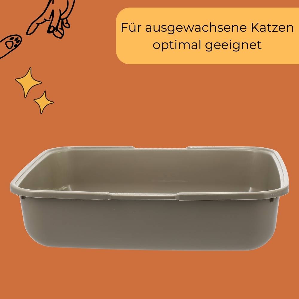 2x Katzenklo XL Katzentoilette offen ohne Deckel Katzen Schalentoilette Klo Toilette Zubehör Doppelpack Sparpaket