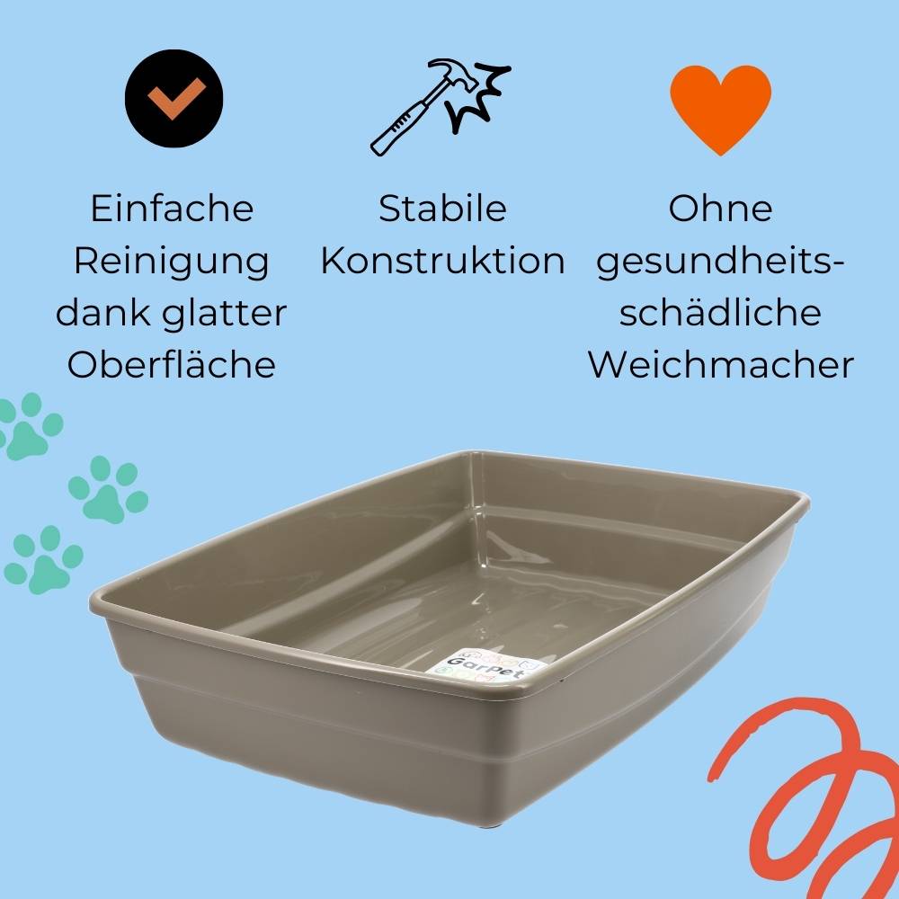 2x Katzenklo XXL Katzentoilette offen ohne Deckel Katzen Schalentoilette Klo Toilette Zubehör Doppelpack Sparpaket