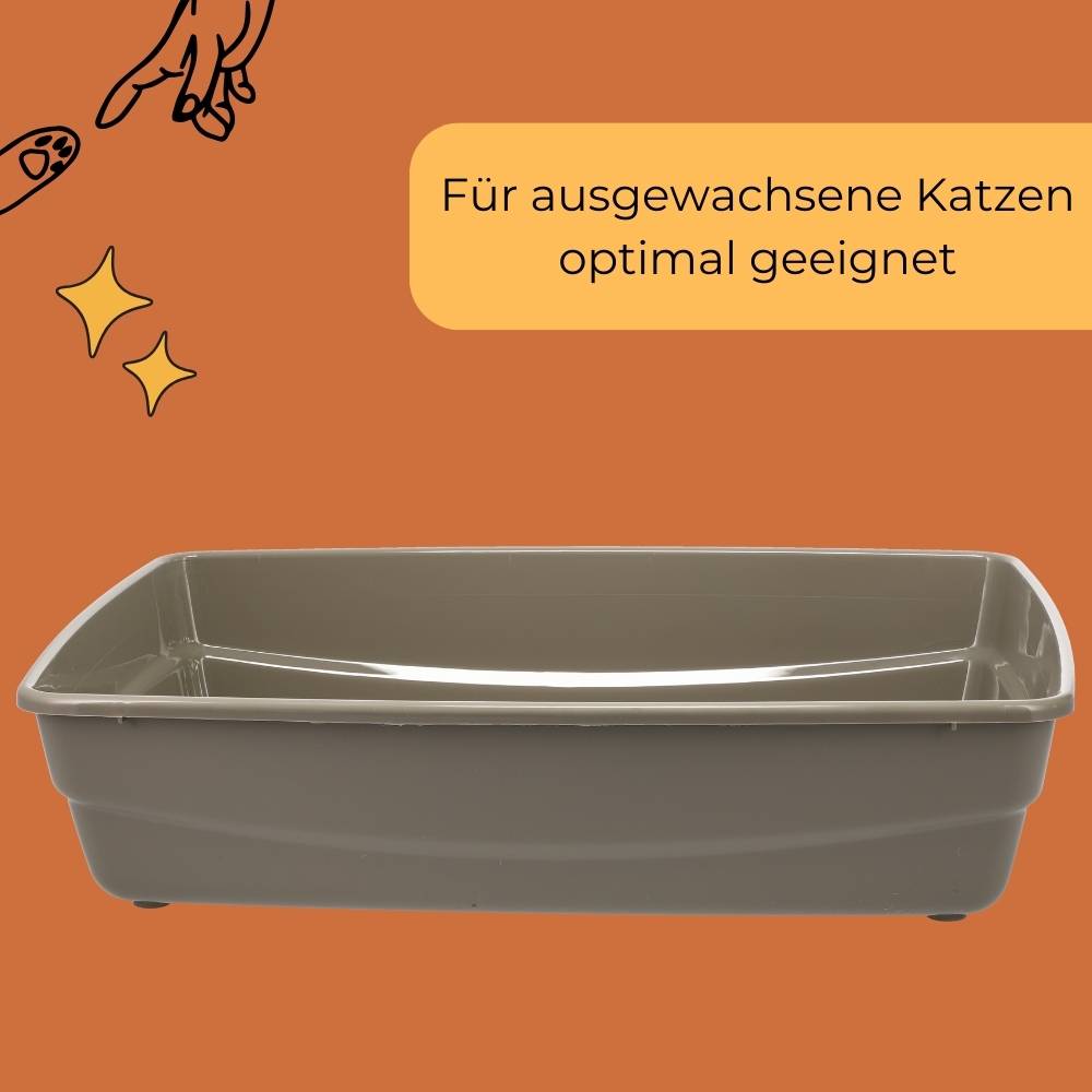 2x Katzenklo XXL Katzentoilette offen ohne Deckel Katzen Schalentoilette Klo Toilette Zubehör Doppelpack Sparpaket