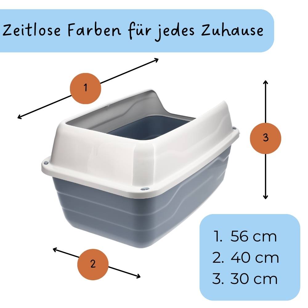 2x Katzenklo Hoher Rand Extra hohe Katzentoilette offen Katzenklo mit hohem Rand groß ohne Deckel Doppelpack Sparpaket