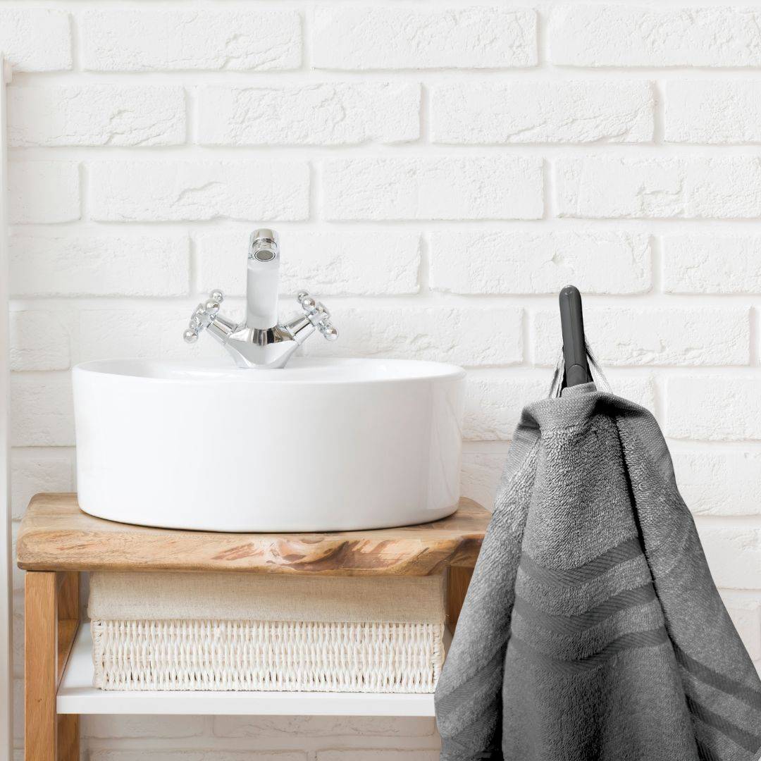 2er-Set Handtücher 70x140cmcm Anthrazit 100% Baumwolle 450g/m² extra saugfähig