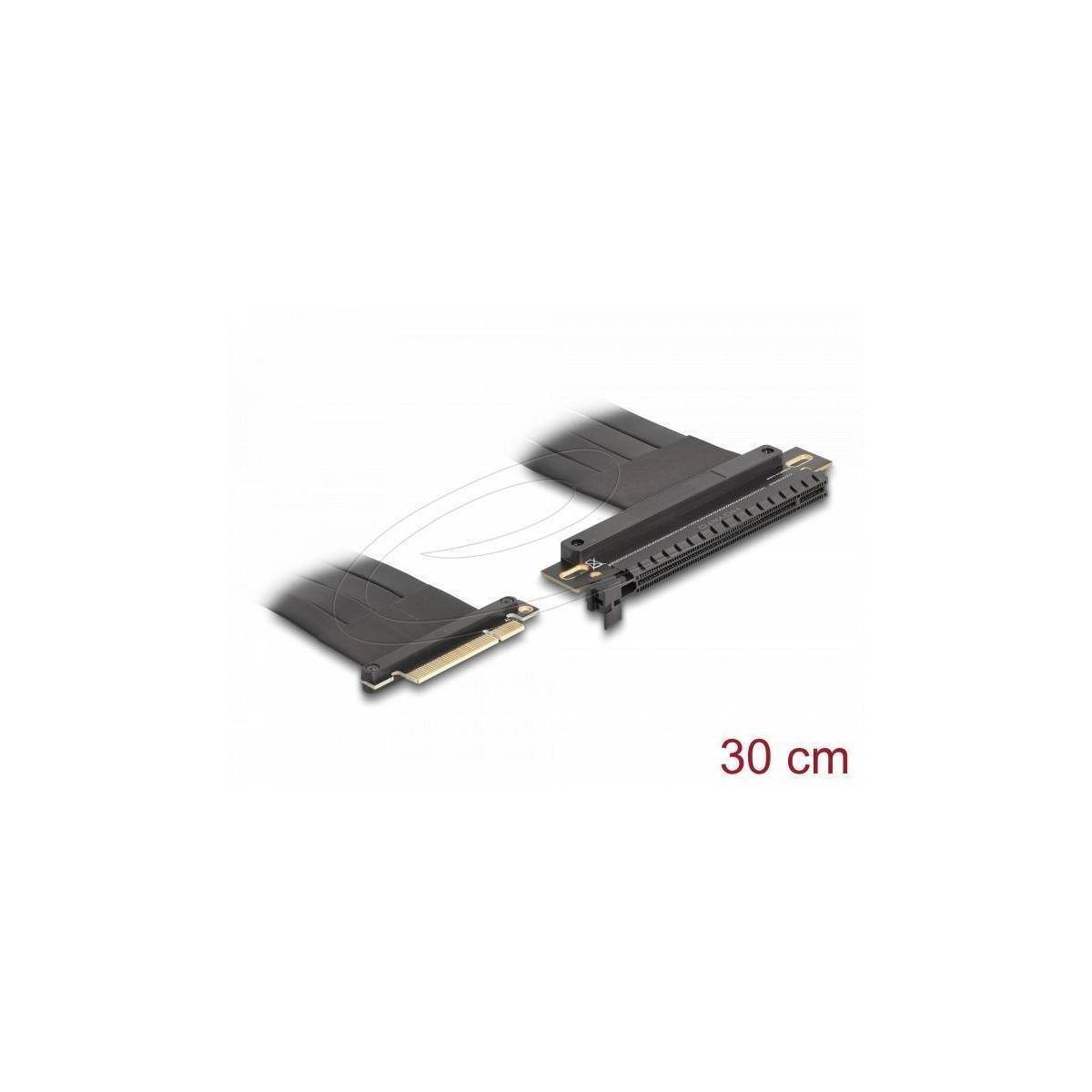 Delock Riser Karte PCI Express 3.0 x8 Stecker zu x16 Slot mit Kabel 30 cm