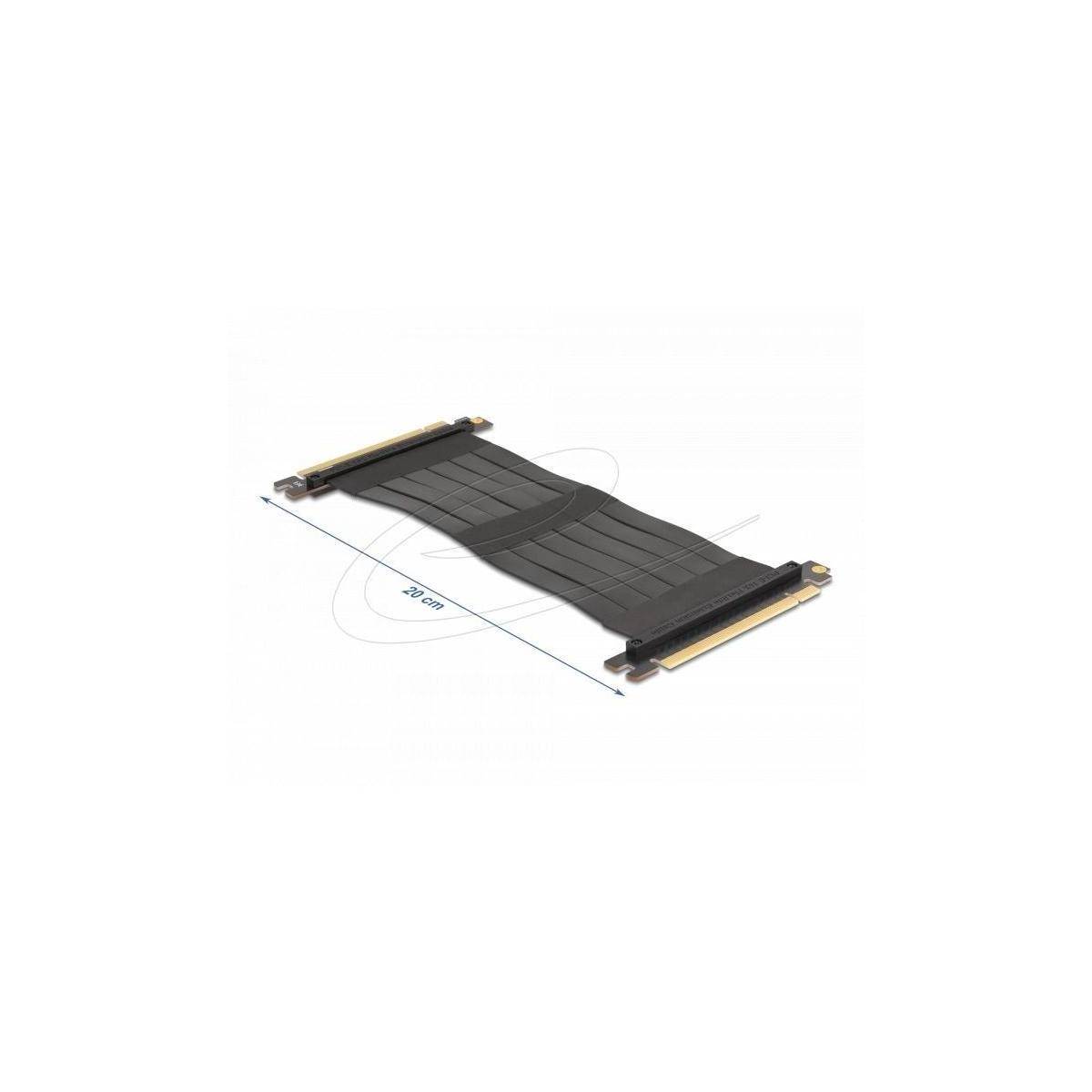 Delock Riser Karte PCI Express 3.0 x16 Stecker zu x16 Stecker mit Kabel 20 cm